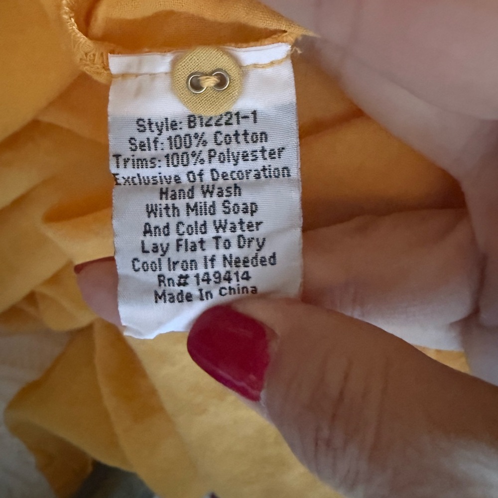 Johnny Was blouse top size small yellow embroidered EUC - Picture 6 of 6